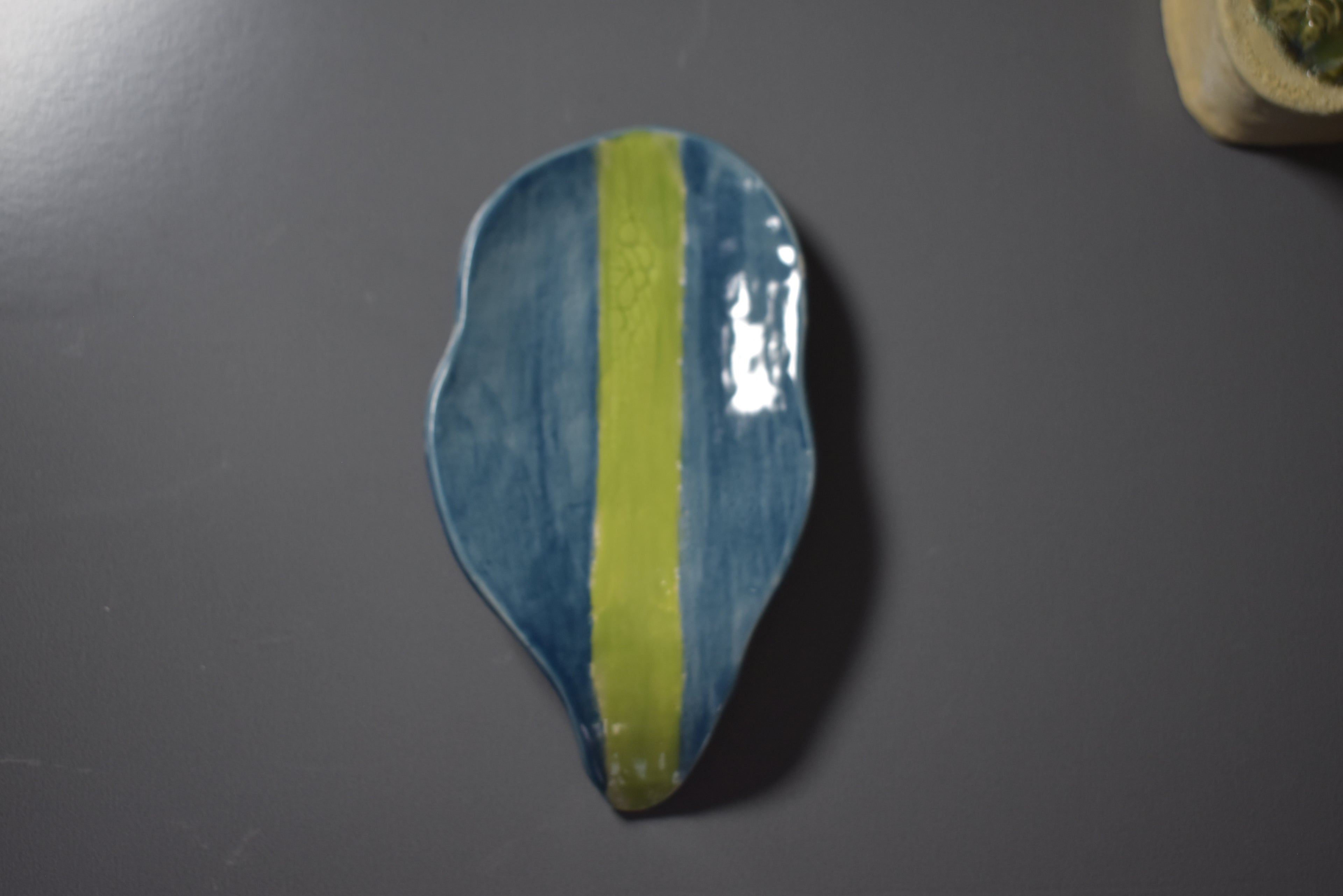 Blue Ridge Crackle Leaf Spoon Rest - Handmade Nature-Inspired Ceramic Spoon Rest with Crackle Glaze