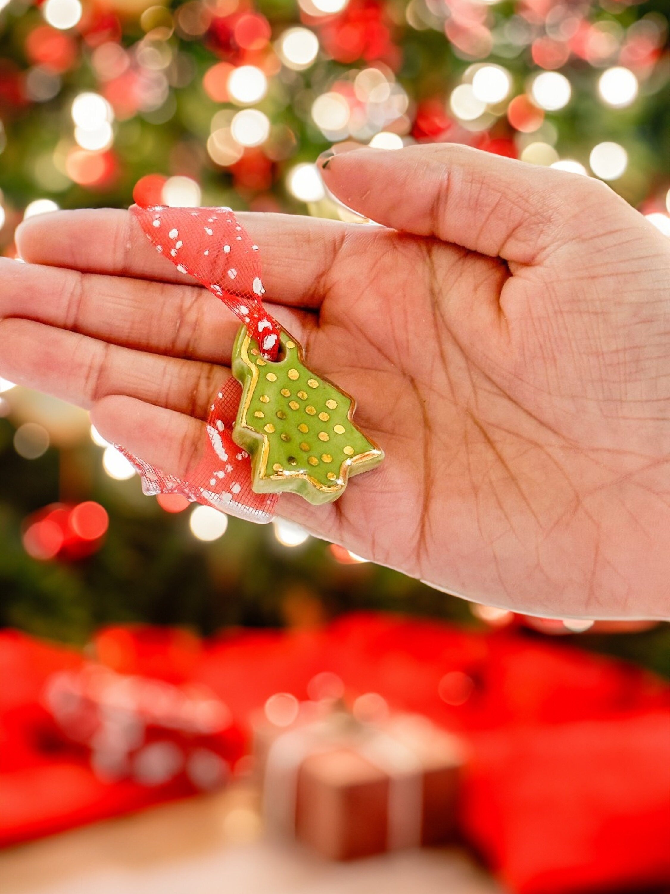 Handmade CERAMIC Glazed Christmas Ornament | Christmas Tree Décor | Christmas Gift | Holiday Décor | House Décor | Office Décor, Xmas Tree S