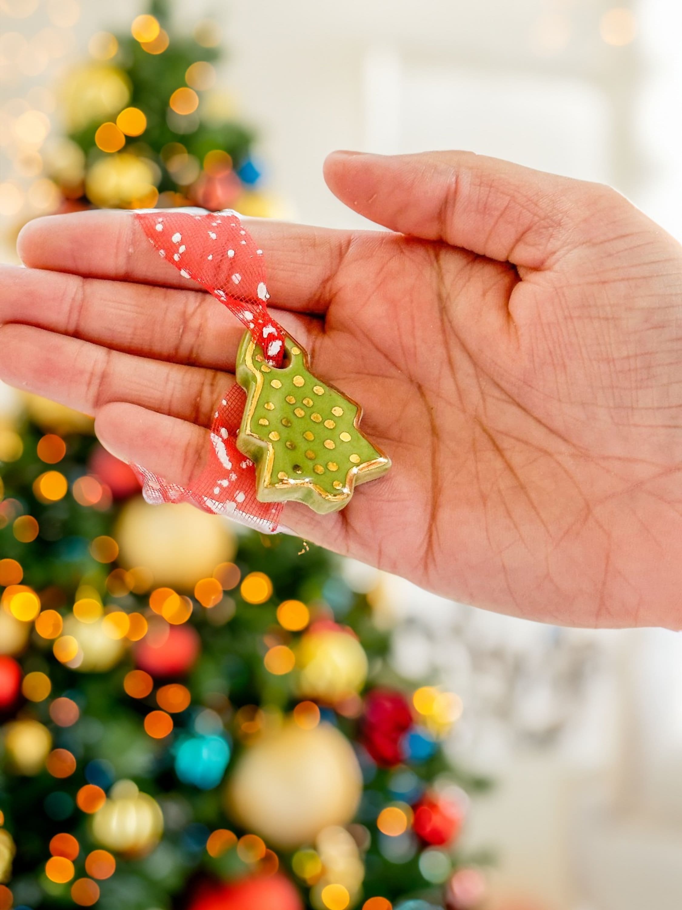 Handmade CERAMIC Glazed Christmas Ornament | Christmas Tree Décor | Christmas Gift | Holiday Décor | House Décor | Office Décor, Xmas Tree S