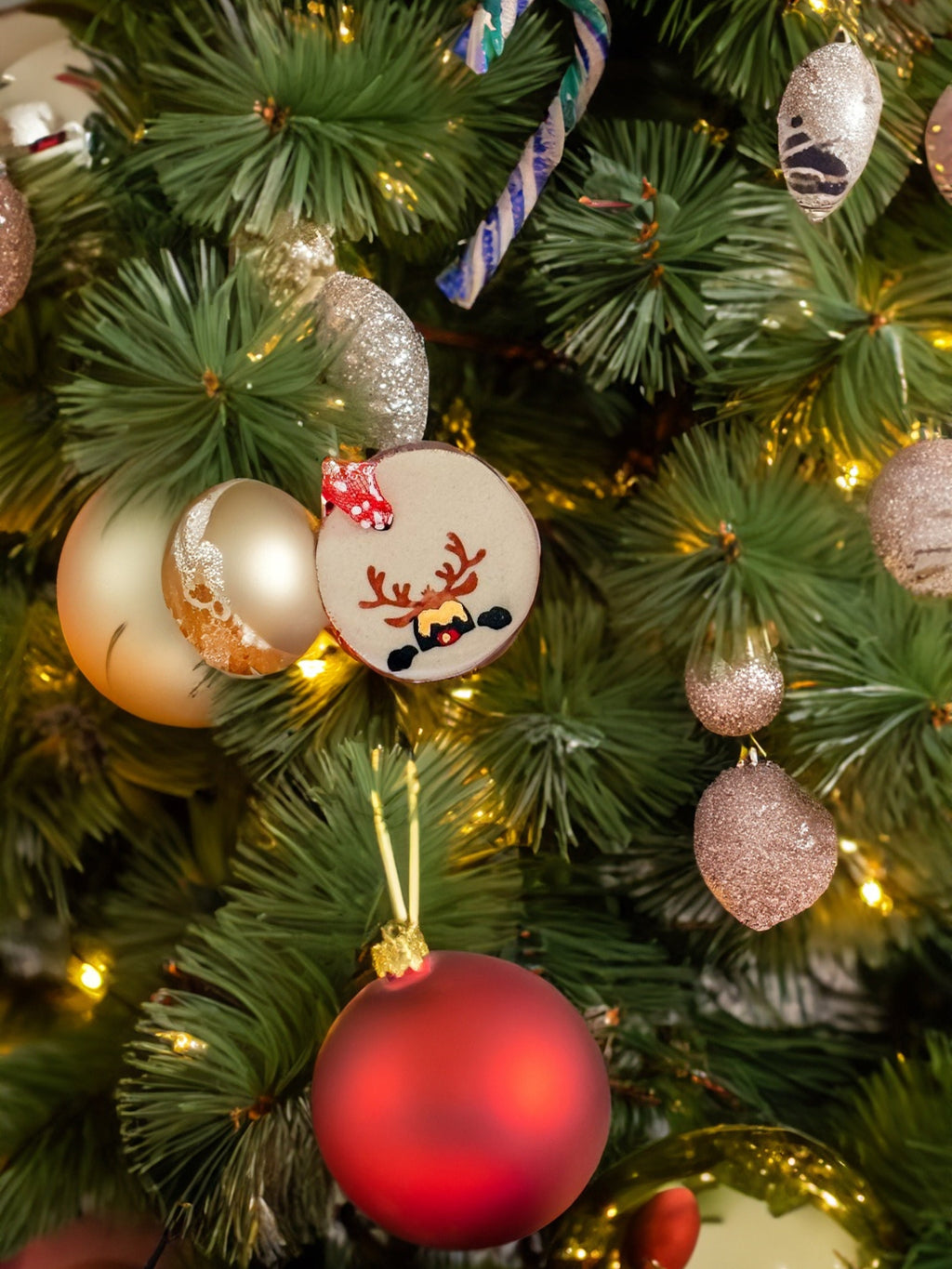 Handmade CERAMIC Glazed Christmas Ornament | Christmas Tree Décor | Christmas Gift | Holiday Décor | House Décor | Office Décor, Reindeer