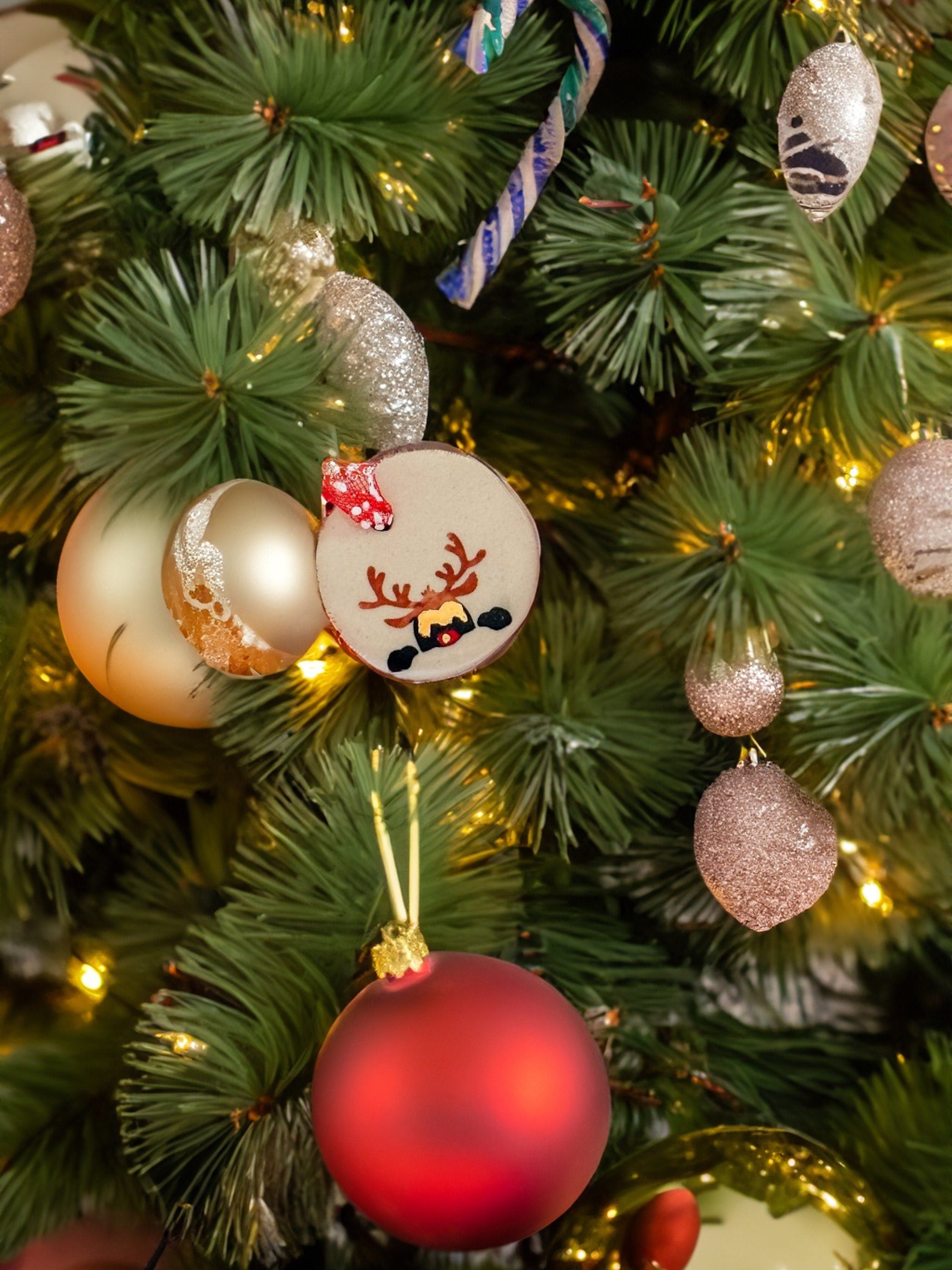 Handmade CERAMIC Glazed Christmas Ornament | Christmas Tree Décor | Christmas Gift | Holiday Décor | House Décor | Office Décor, Reindeer