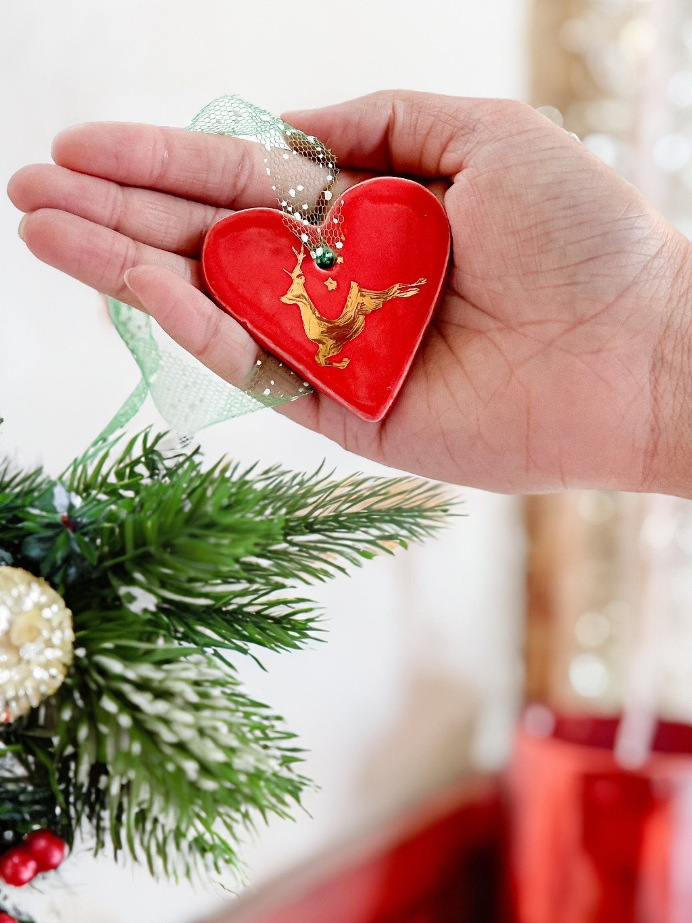 Handmade CERAMIC Glazed Christmas Ornament | Christmas Tree Décor | Christmas Gift | Holiday Décor | House Décor | Office Décor|Ornament