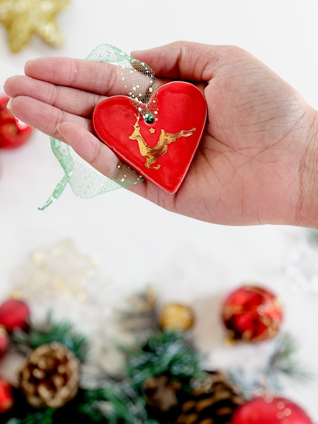 Handmade CERAMIC Glazed Christmas Ornament | Christmas Tree Décor | Christmas Gift | Holiday Décor | House Décor | Office Décor|Ornament