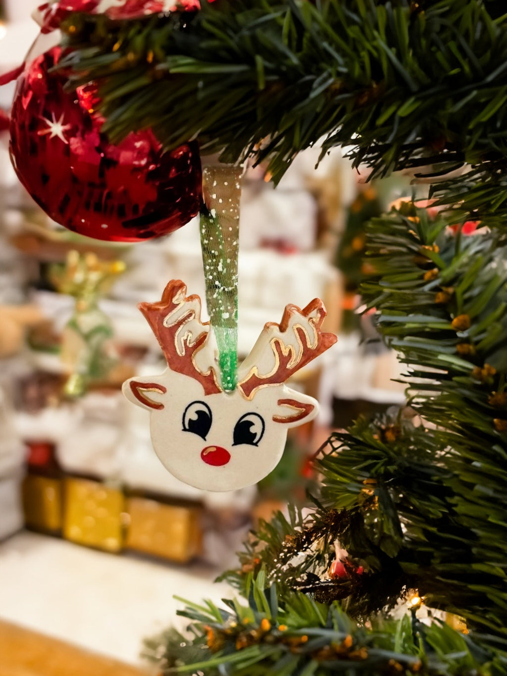 Handmade CERAMIC Glazed Christmas Ornament | Christmas Tree Décor | Christmas Gift | Holiday Décor | House Décor | Office Décor, Reindeer