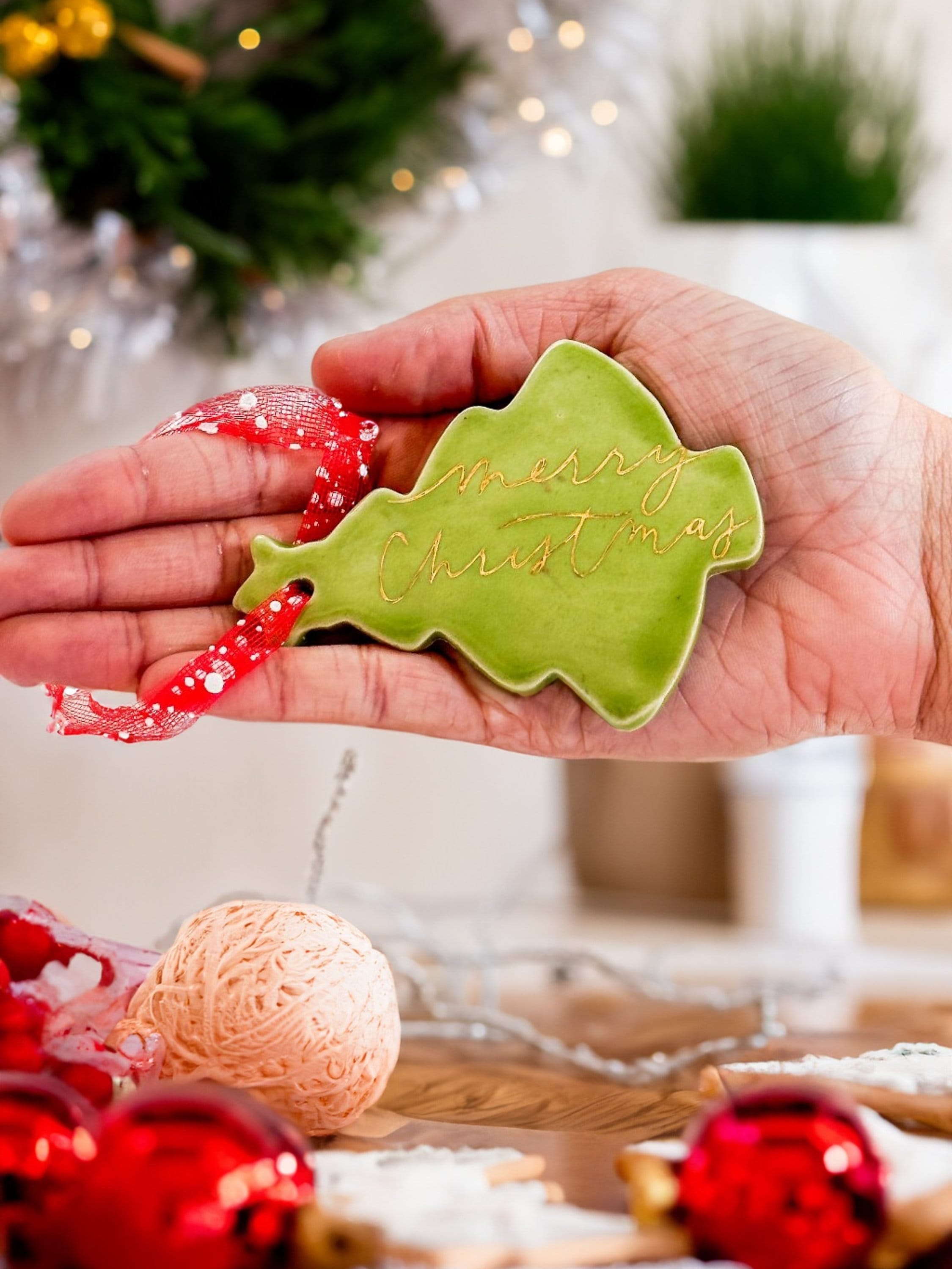 Handmade CERAMIC Glazed Christmas Ornament | Christmas Tree Décor | Christmas Gift | Holiday Décor | House Décor | Office Décor, Xmas Tree L