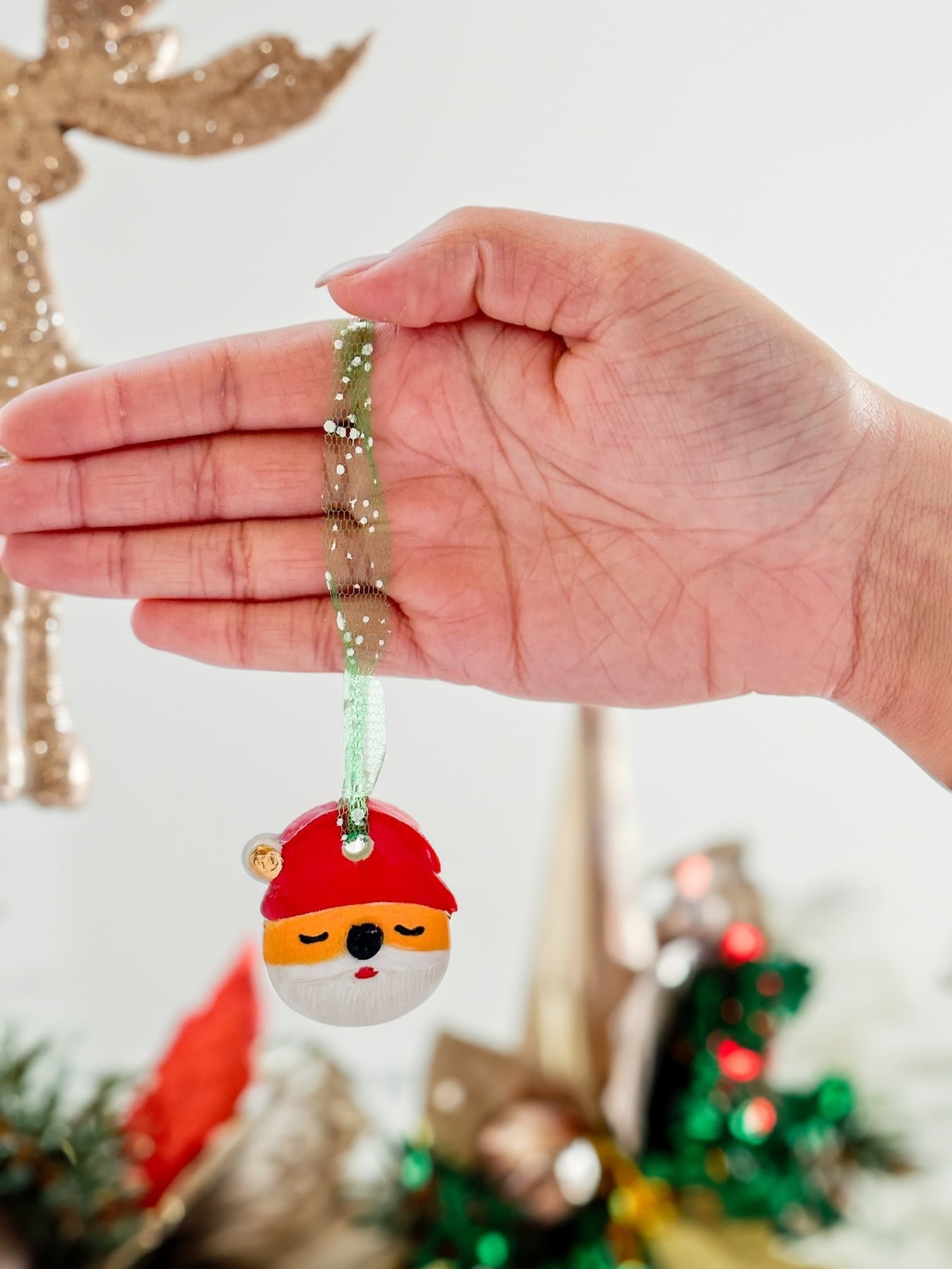 Handmade CERAMIC Glazed Christmas Ornament | Christmas Tree Décor | Christmas Gift | Holiday Décor | House Décor | Office Décor, Santa Claus