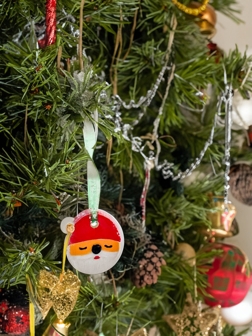 Handmade CERAMIC Glazed Christmas Ornament | Christmas Tree Décor | Christmas Gift | Holiday Décor | House Décor | Office Décor, Santa Claus