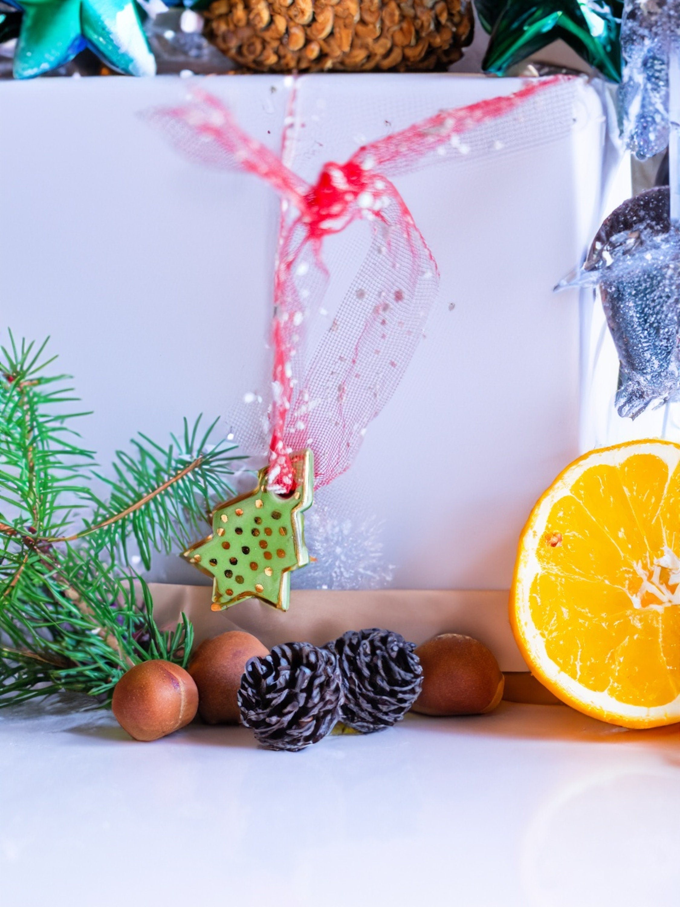 Handmade CERAMIC Glazed Christmas Ornament | Christmas Tree Décor | Christmas Gift | Holiday Décor | House Décor | Office Décor, Xmas Tree S