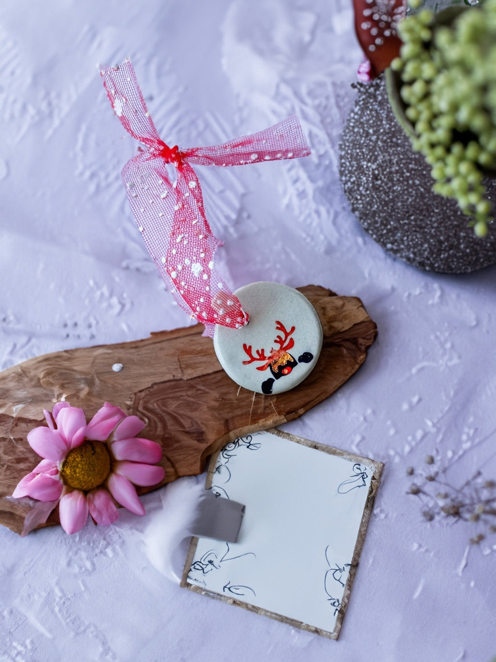 Handmade CERAMIC Glazed Christmas Ornament | Christmas Tree Décor | Christmas Gift | Holiday Décor | House Décor | Office Décor, Reindeer